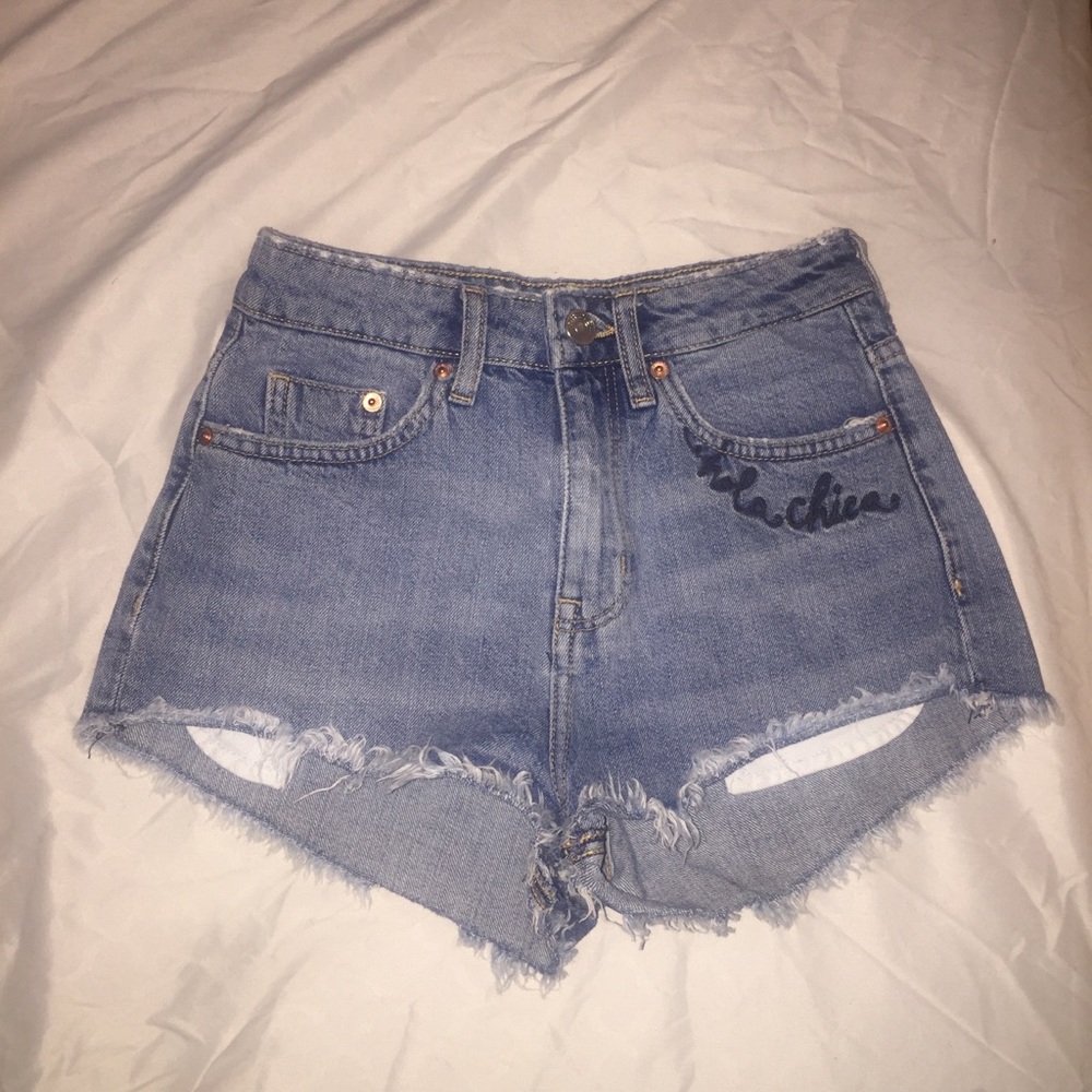 H&M Denim Shorts W/ Tiger embroidery